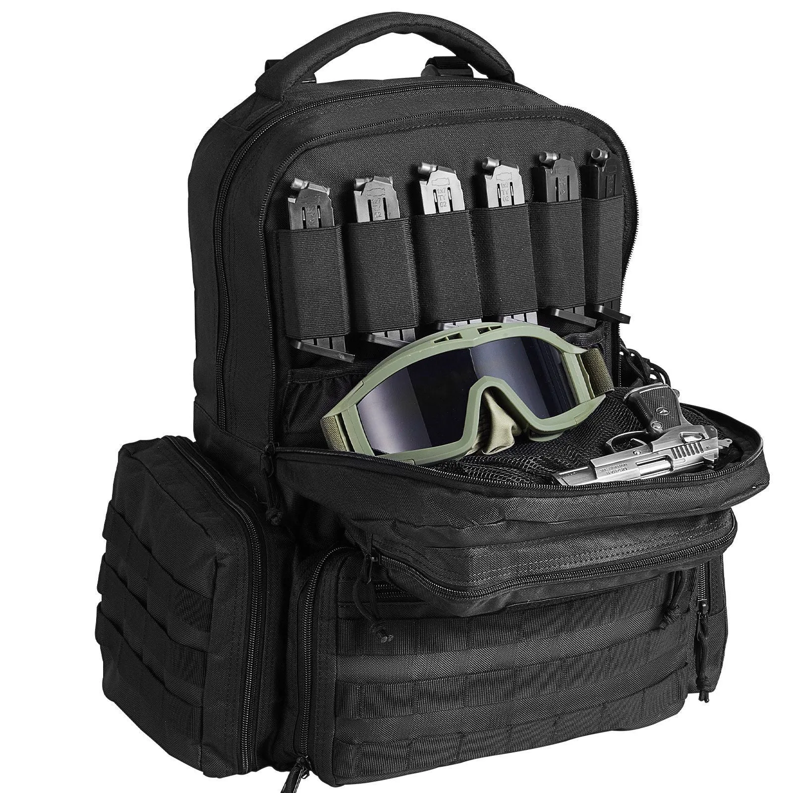 Tactical Range Backpack - 6 Pistol Backpack - Black