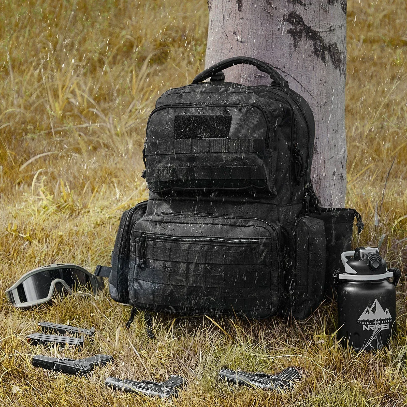 Tactical Range Backpack - 6 Pistol Backpack - Black