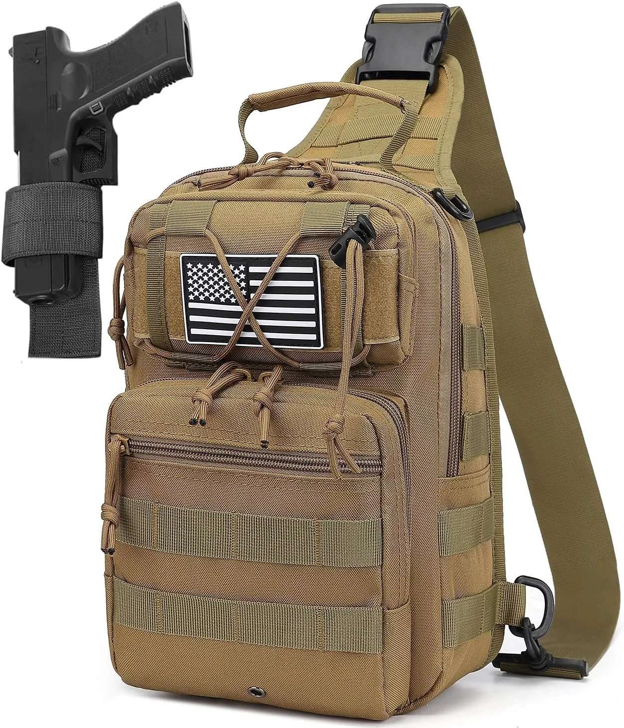 Tactical Sling Backpack Military Crossbody Bag Pack for Mens One Shoulder Holster Sling Bag 10L