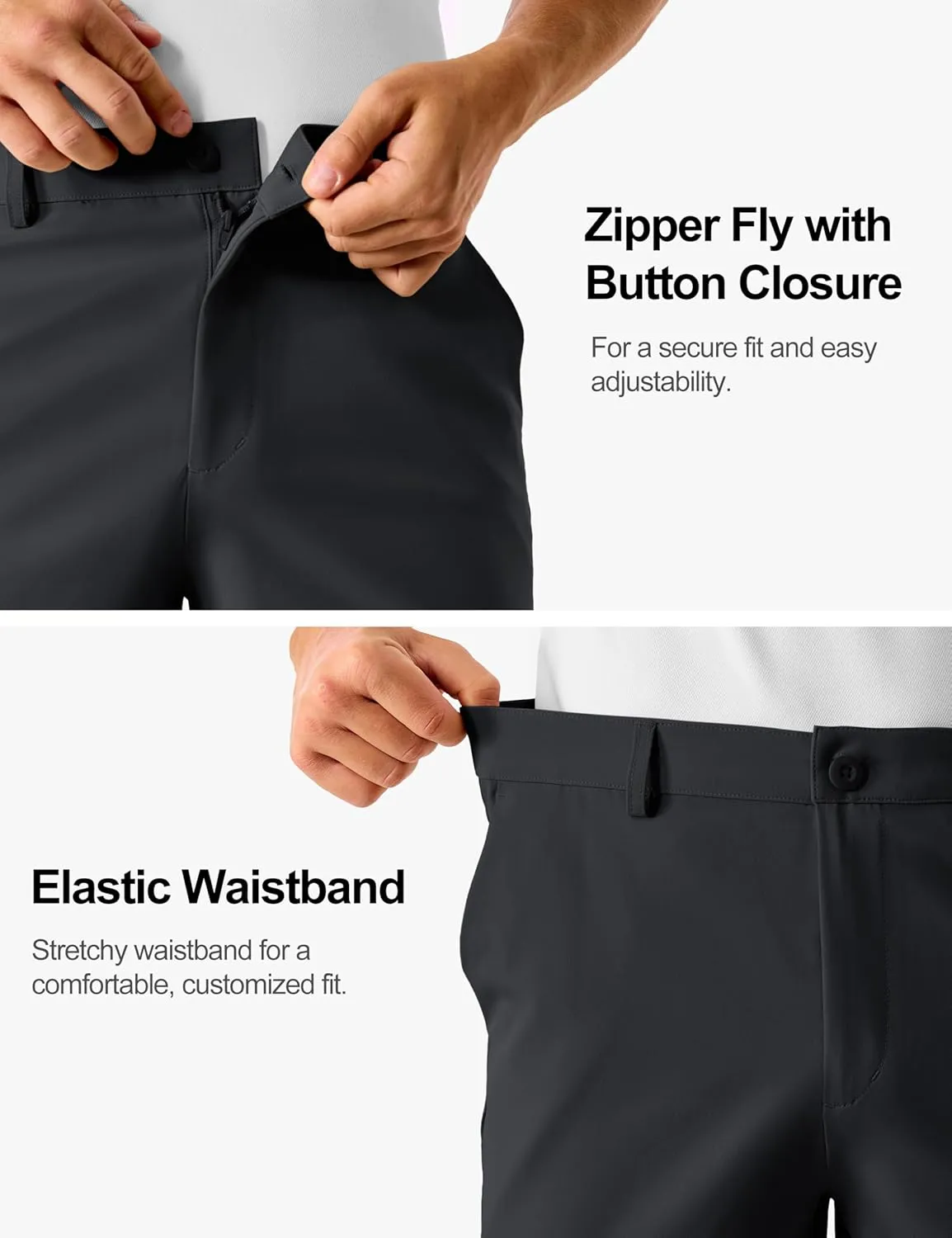 TACVASEN Men's Golf Shorts 9 Inch Inseam Stretch Lightweight Dress Work Casual Short with 4 Pockets Quick Dry Flat Front