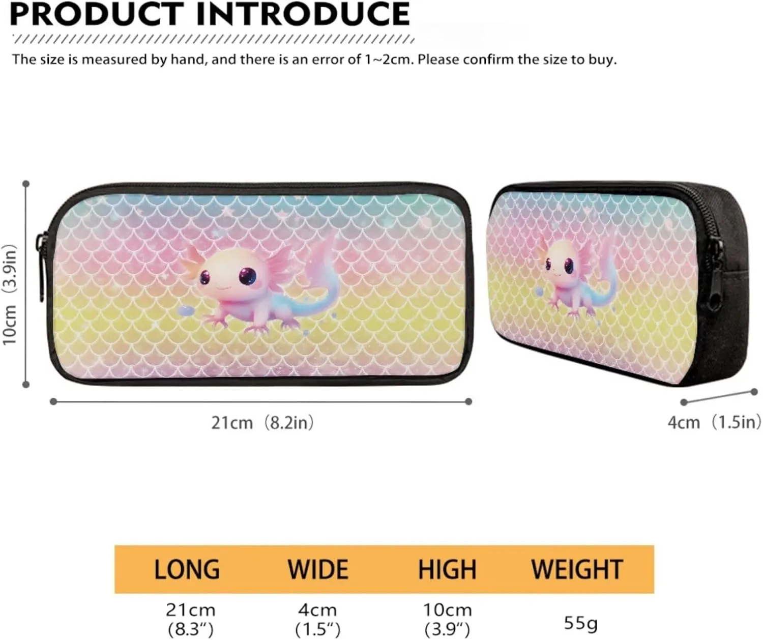 Talayituse Axolotl Mermaid Scales Print Backpack for Teens Girls 3 in 1 Kids School Bag with Lunch Bag Pencil Case, 17 Inch Bookbag Bookpack for Elementary Middle High School Student