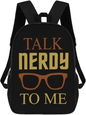 Talk Nerdy to Me Travel Laptop Backpack for Men Women Fashion 17 Inch Shoulder Bag Bookbag Daypack
