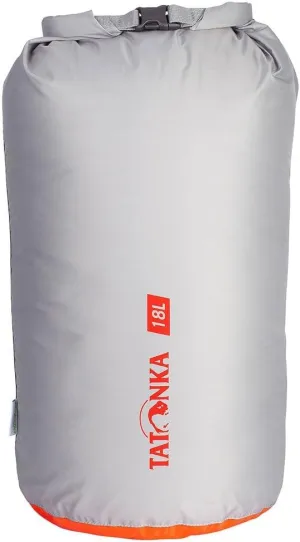 Tatonka Packing Bag Dry Sack 18 L - Waterproof Pack Bag with Roll Closure and Clasp - Made of Recycled Polyester - 18 Litre Volume (grey)