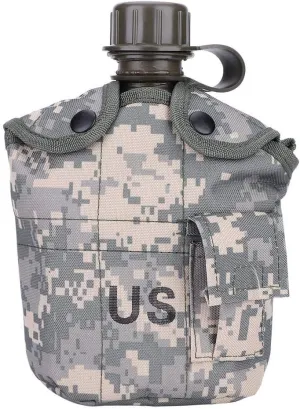 Tbest Army Water Bottle,Metal Canteen Military,Military Canteen,Military Style Canteen,Stainless Steel Military Canteen for Cam/Hiking Canteens for Hiking Canteen With Cup Water bottle 1.5l