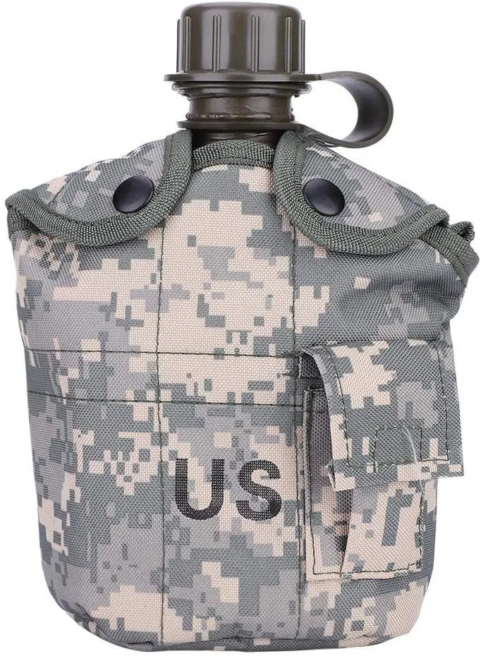 Tbest Army Water Bottle,Metal Canteen Military,Military Canteen,Military Style Canteen,Stainless Steel Military Canteen for Cam/Hiking Canteens for Hiking Canteen With Cup Water bottle 1.5l
