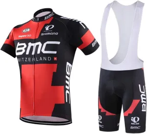 Team Bike Shirts Biking Short Sleeves and Bib Shorts Sets Bicycle Clothing (Large,B)