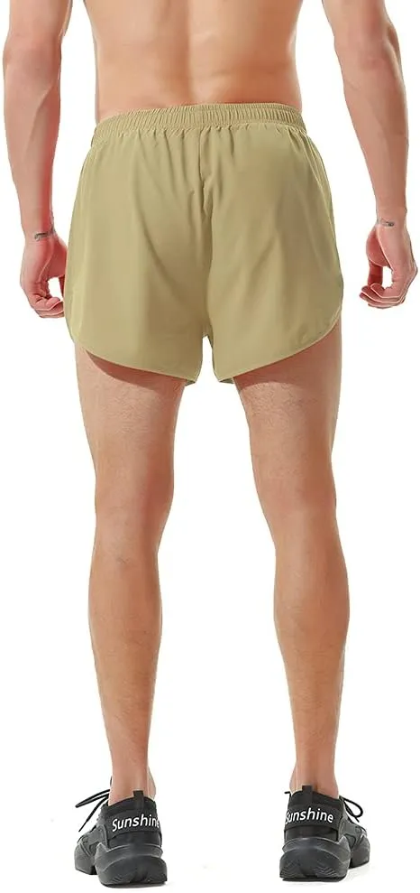 TENJOY Men's Running Shorts Gym Athletic Workout Shorts for Men 3 inch Sports Shorts with Zipper Pocket