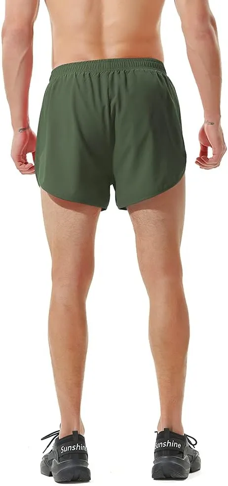 TENJOY Men's Running Shorts Gym Athletic Workout Shorts for Men 3 inch Sports Shorts with Zipper Pocket