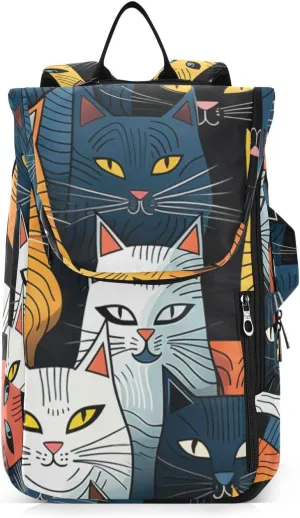 Tennis Bag Tennis Backpack for Women Men, Tennis Bag Holds 2 Rackets, Pickleball Paddles Balls, Badminton Squash, Cat (7)