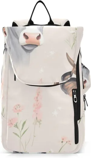 Tennis Bag Tennis Backpack for Women Men, Tennis Bag Holds 2 Rackets, Pickleball Paddles Balls, Badminton Squash, Cute Cow (17)