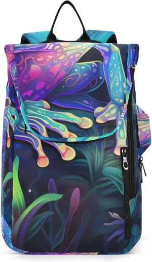 Tennis Bag Tennis Backpack for Women Men, Tennis Bag Holds 2 Rackets, Pickleball Paddles Balls, Badminton Squash, Cute Frog (13)