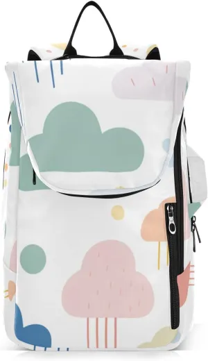 Tennis Bag Tennis Backpack for Women Men, Tennis Bag Holds 2 Rackets, Pickleball Paddles Balls, Badminton Squash, Cute Illustration Cloud Rainbow (1)