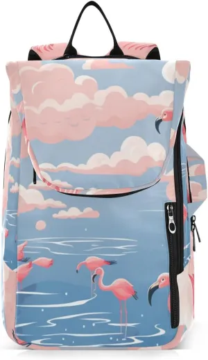 Tennis Bag Tennis Backpack for Women Men, Tennis Bag Holds 2 Rackets, Pickleball Paddles Balls, Badminton Squash, Flamingo (49)