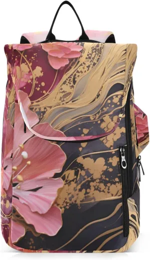 Tennis Bag Tennis Backpack for Women Men, Tennis Bag Holds 2 Rackets, Pickleball Paddles Balls, Badminton Squash, Marble Purple Flowers (2)