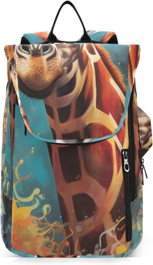 Tennis Bag Tennis Backpack for Women Men, Tennis Bag Holds 2 Rackets, Pickleball Paddles Balls, Badminton Squash, Merry Christmas Giraffe (7)