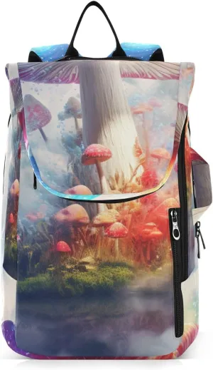 Tennis Bag Tennis Backpack for Women Men, Tennis Bag Holds 2 Rackets, Pickleball Paddles Balls, Badminton Squash, Mushroom Cloud Rainbow (1)