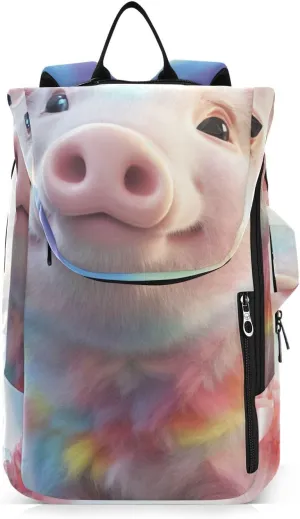 Tennis Bag Tennis Backpack for Women Men, Tennis Bag Holds 2 Rackets, Pickleball Paddles Balls, Badminton Squash, Pig Cloud Rainbow (1)