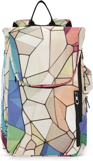 Tennis Bag Tennis Backpack for Women Men, Tennis Bag Holds 2 Rackets, Pickleball Paddles Balls, Badminton Squash, Stained Glass Dinosaur (23)