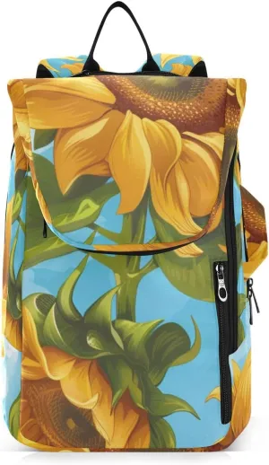 Tennis Bag Tennis Backpack for Women Men, Tennis Bag Holds 2 Rackets, Pickleball Paddles Balls, Badminton Squash, Sunflower (7) (1)