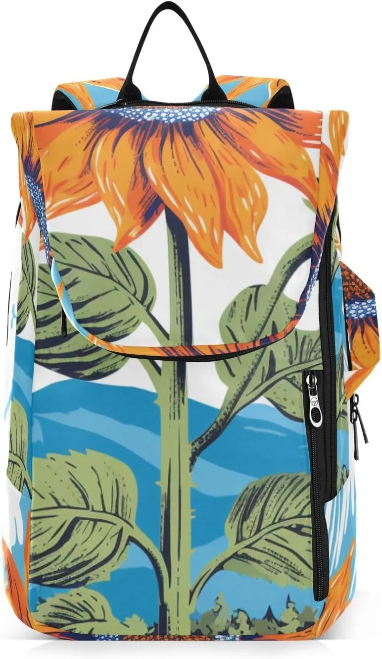 Tennis Bag Tennis Backpack for Women Men, Tennis Bag Holds 2 Rackets, Pickleball Paddles Balls, Badminton Squash, Sunflower (70)