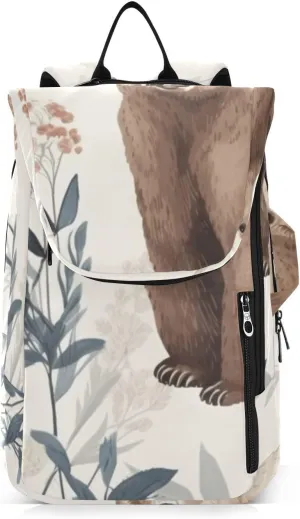 Tennis Bag Tennis Backpack for Women Men, Tennis Bag Holds 2 Rackets, Pickleball Paddles Balls, Badminton Squash, Watercolor Bear (21)