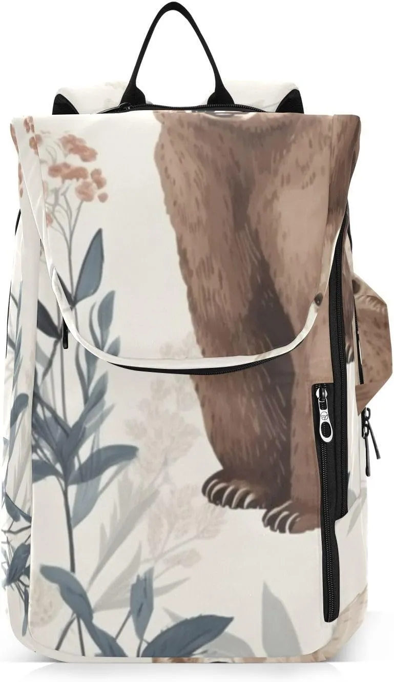 Tennis Bag Tennis Backpack for Women Men, Tennis Bag Holds 2 Rackets, Pickleball Paddles Balls, Badminton Squash, Watercolor Bear (21)