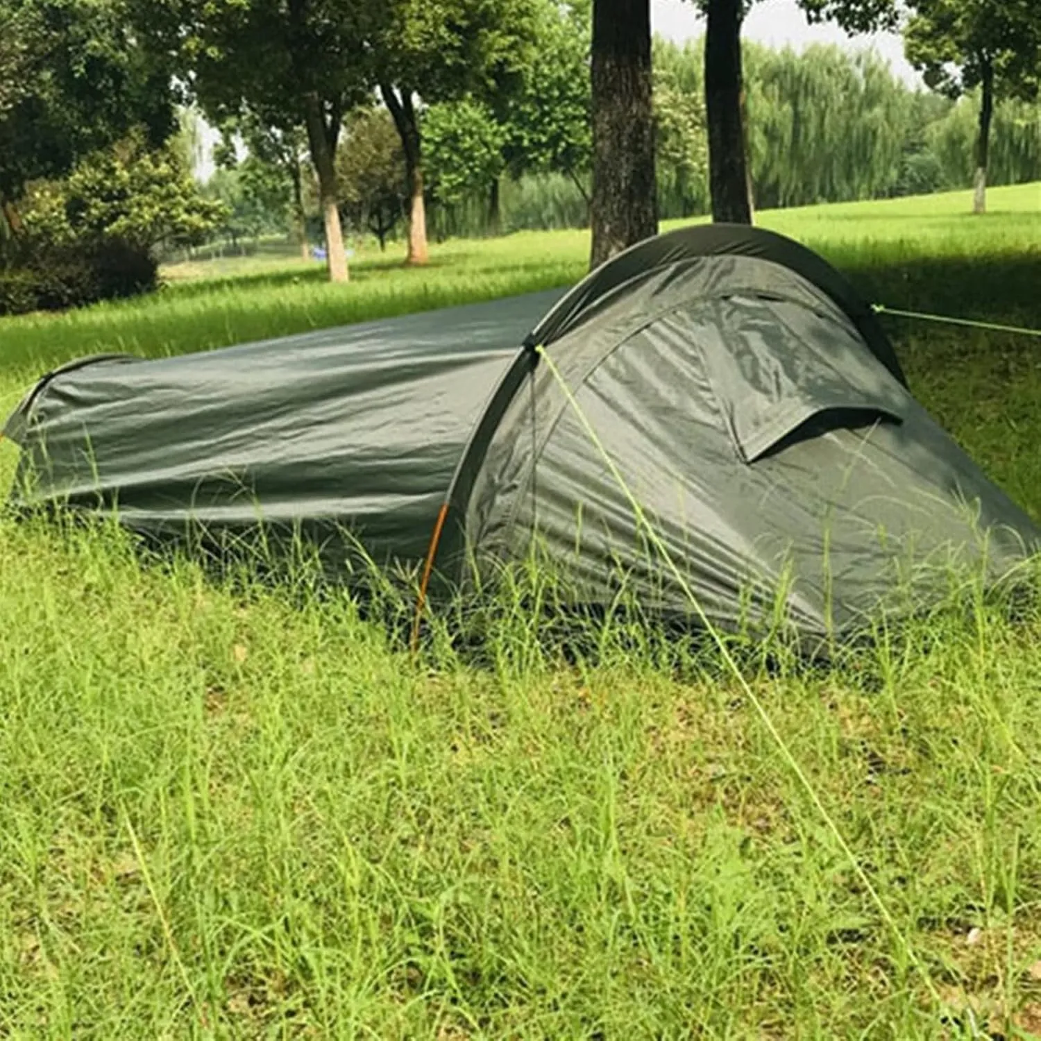 Tent 1 Set Practical Polyester Rainproof Sturdy Frame Backpacking Tent for Hunting Backpacking Tent Camping Sleeping Bag