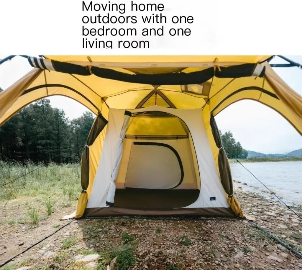 Tent One-Bedroom and One-Living Tent Outdoor Camping Rainproof, Coldproof and Windproof Tent Camping Equipment Outdoor Tent