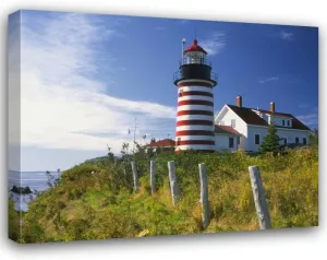 Terrill, Steve 24x19 Gallery Wrapped Stretched Canvas Art Titled: ME, Lubec West Quoddy Head Lighthouse