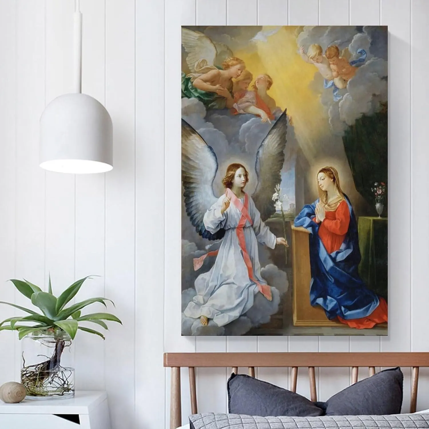 The Annunciation By Guido Reni Poster Canvas Picture Printing Art Poster Canvas Wall Art Prints Poster Gifts Photo Picture Painting Posters Room Decor Home Decorative 16x24inch(40x60cm)