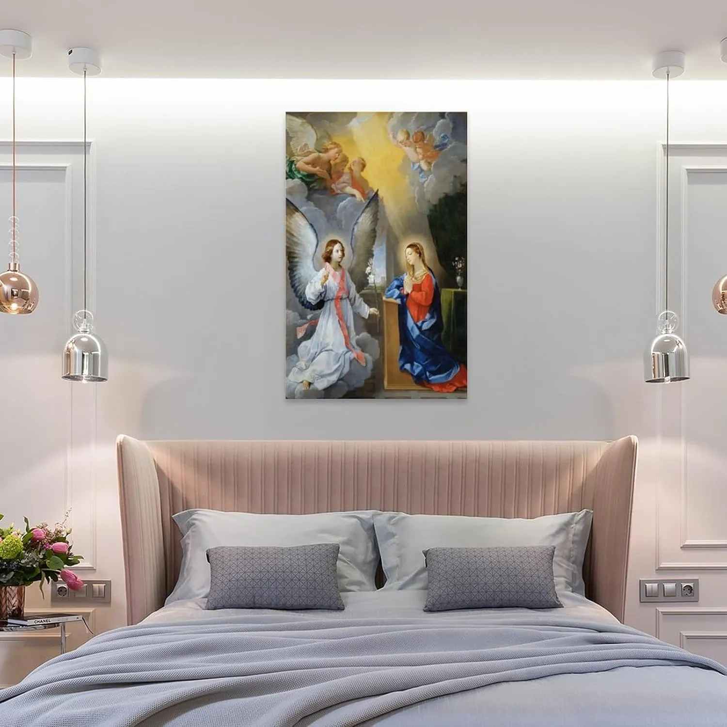 The Annunciation By Guido Reni Poster Canvas Picture Printing Art Poster Canvas Wall Art Prints Poster Gifts Photo Picture Painting Posters Room Decor Home Decorative 16x24inch(40x60cm)