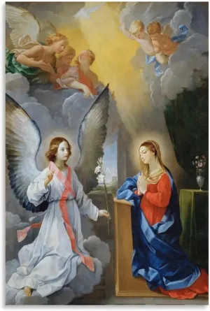 The Annunciation By Guido Reni Poster Canvas Picture Printing Art Poster Canvas Wall Art Prints Poster Gifts Photo Picture Painting Posters Room Decor Home Decorative 16x24inch(40x60cm)