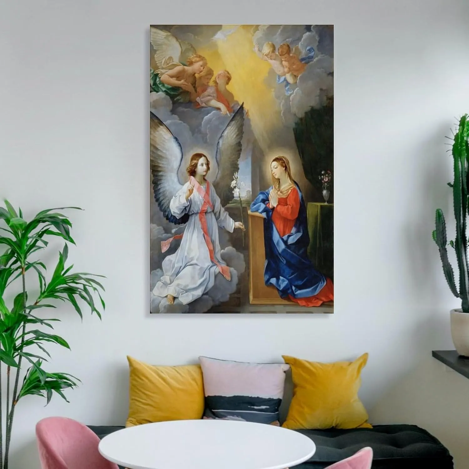 The Annunciation By Guido Reni Poster Canvas Picture Printing Art Poster Canvas Wall Art Prints Poster Gifts Photo Picture Painting Posters Room Decor Home Decorative 16x24inch(40x60cm)