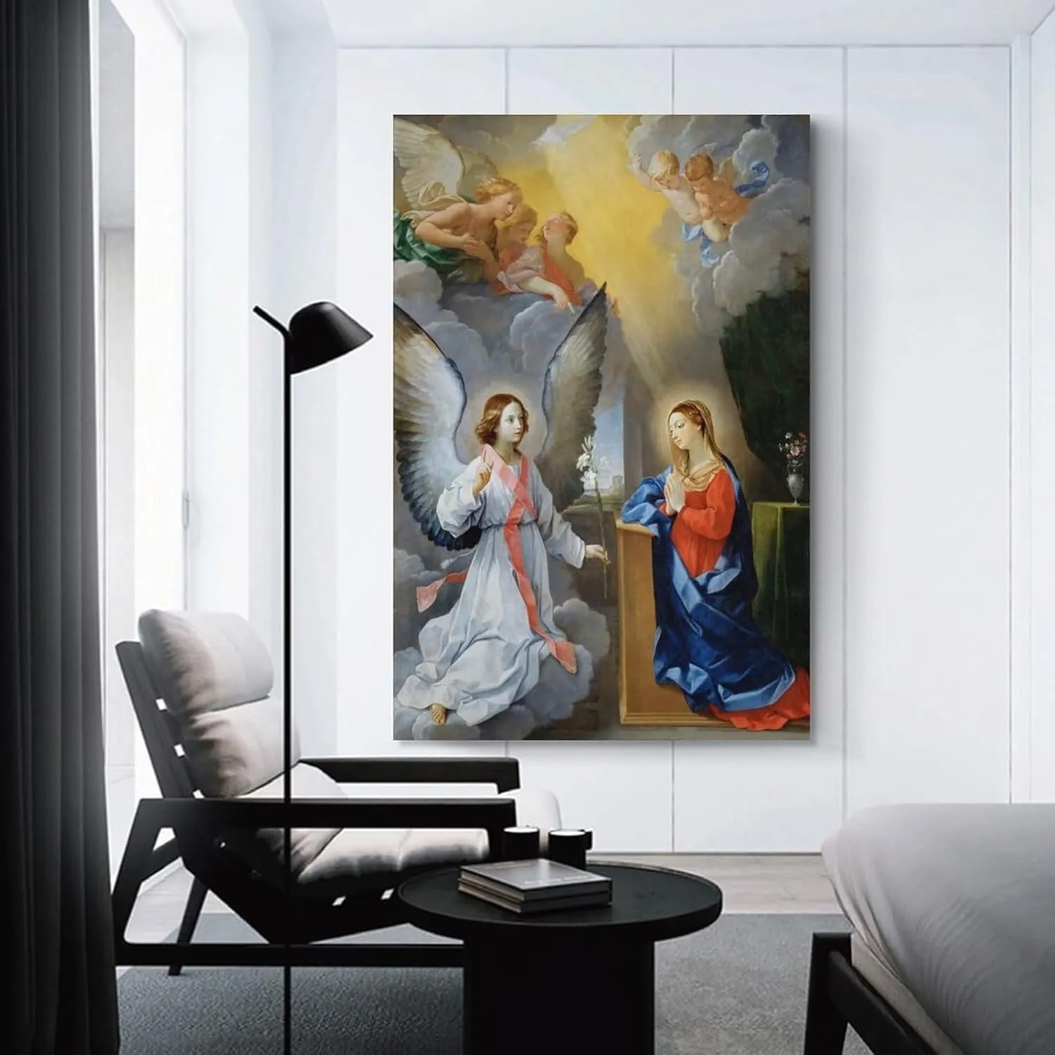 The Annunciation By Guido Reni Poster Canvas Picture Printing Art Poster Canvas Wall Art Prints Poster Gifts Photo Picture Painting Posters Room Decor Home Decorative 16x24inch(40x60cm)