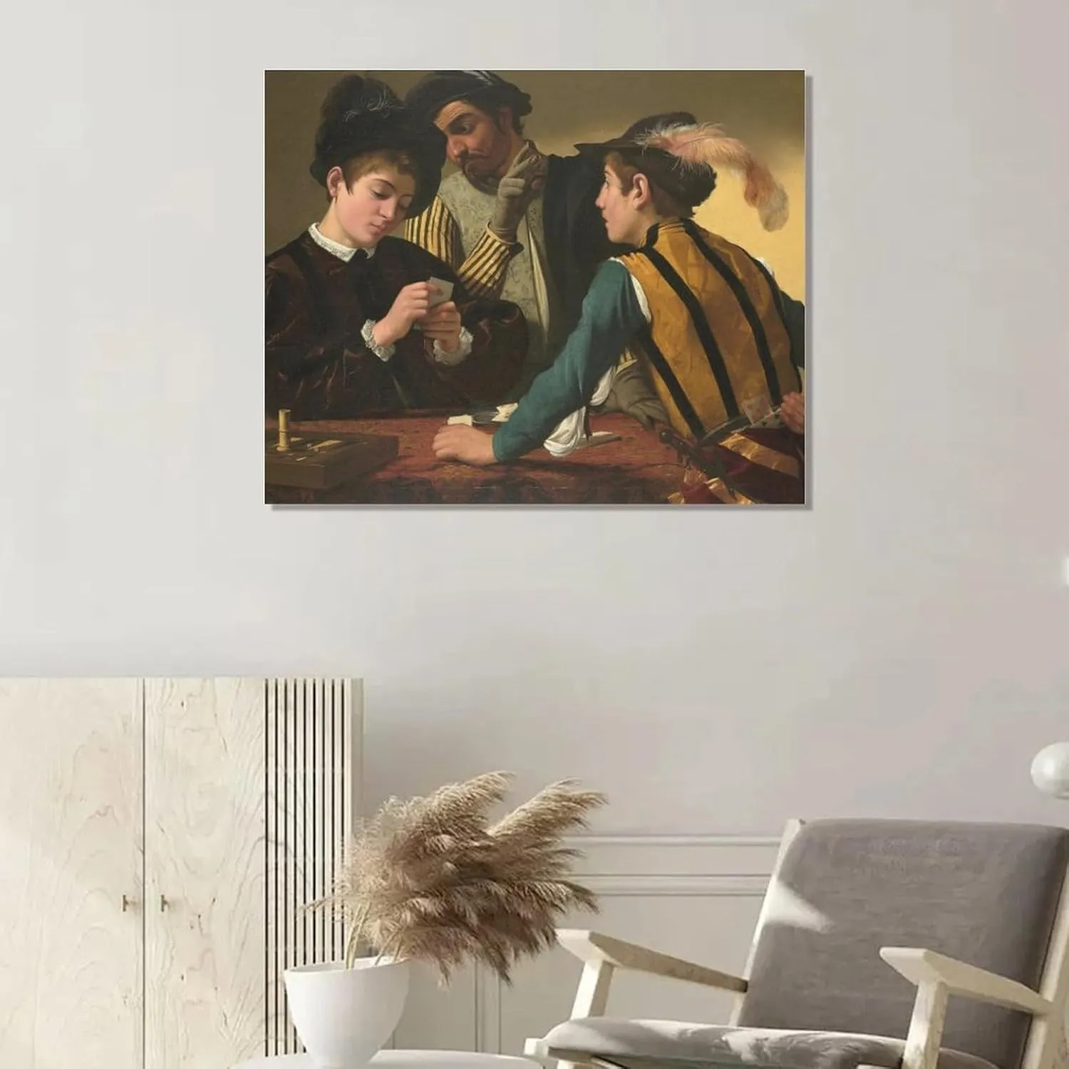 The Cardsharp Paintings By Michelangelo Merisi Da Caravaggio Wall Art Print Canvas Poster Posters Wall Art Painting Canvas Living Room Prints Bedroom Decor Poster Artworks 08x10inch(20x25cm)
