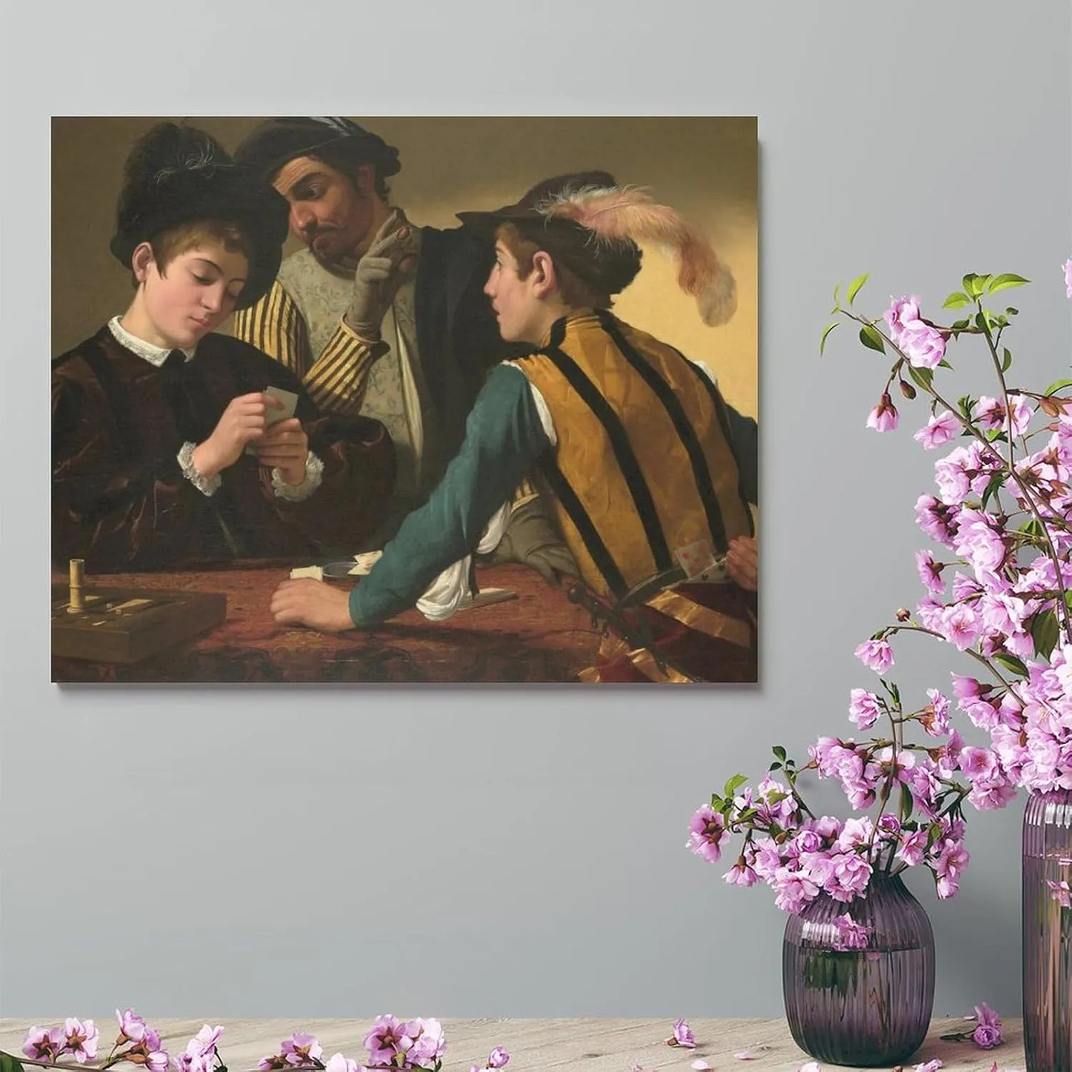 The Cardsharp Paintings By Michelangelo Merisi Da Caravaggio Wall Art Print Canvas Poster Posters Wall Art Painting Canvas Living Room Prints Bedroom Decor Poster Artworks 08x10inch(20x25cm)