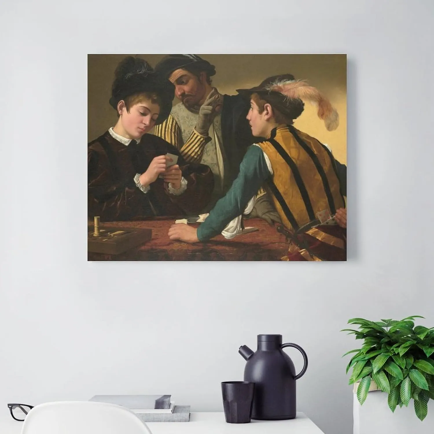 The Cardsharp Paintings By Michelangelo Merisi Da Caravaggio Wall Art Print Canvas Poster Posters Wall Art Painting Canvas Living Room Prints Bedroom Decor Poster Artworks 08x10inch(20x25cm)