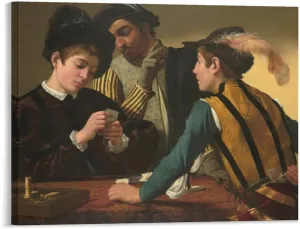 The Cardsharp Paintings By Michelangelo Merisi Da Caravaggio Wall Art Print Canvas Poster Posters Wall Art Painting Canvas Living Room Prints Bedroom Decor Poster Artworks 08x10inch(20x25cm)