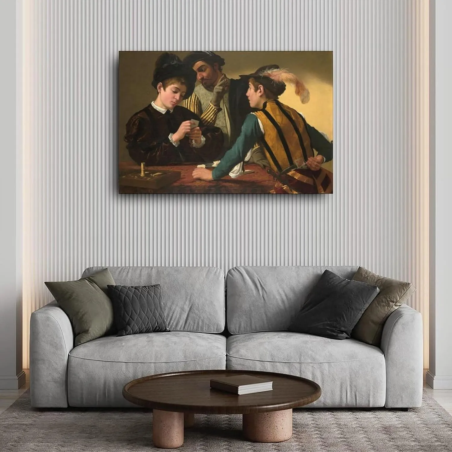 The Cardsharps Oil Poster by Caravaggio Canvas for Bedroom Living Room Decor 18x12inch(45x30cm) Unframe-style