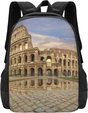 the Colosseum in Rome Print Travel Backpack Carry On Flight Approved Laptop Backpack,Large Capacity Personal Item Travel Bag