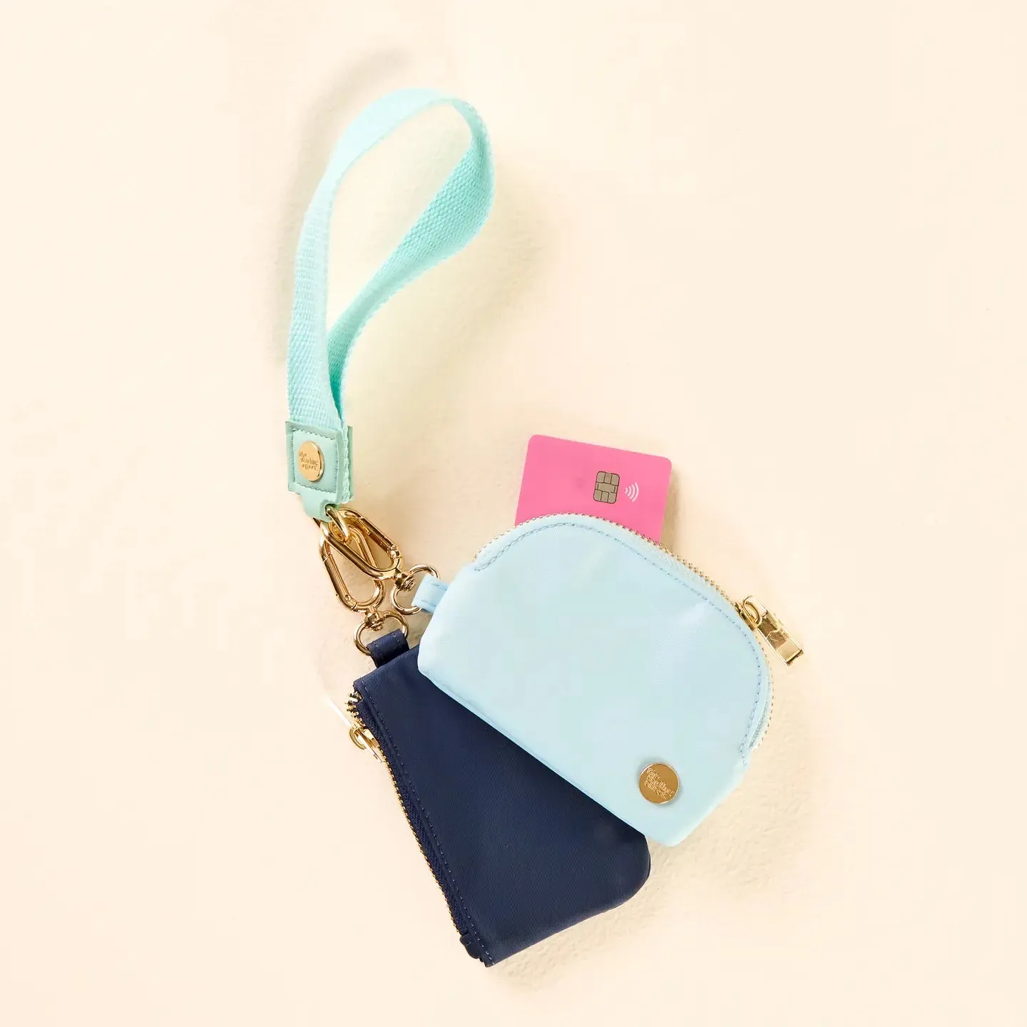 The Darling Effect - Dynamic Duo Pouch Wristlet, Aqua
