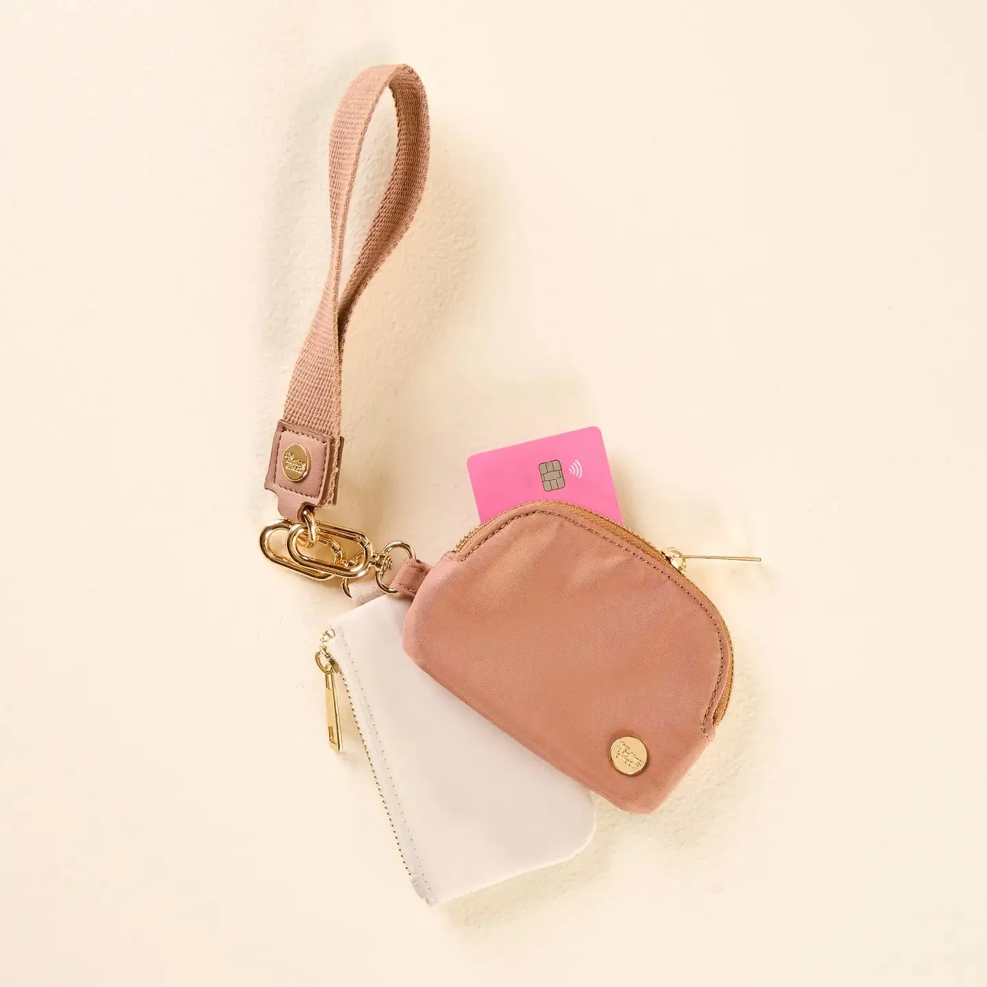 The Darling Effect - Dynamic Duo Pouch Wristlet, Beige