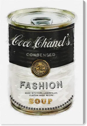 The Oliver Gal Artist Co. Fashion and Glam Contemporary Canvas Art - Fashion Soup, Wall Art for Living Room, Bedroom, and Bathroom, 16 in x 24, Black and Gold Home Decor