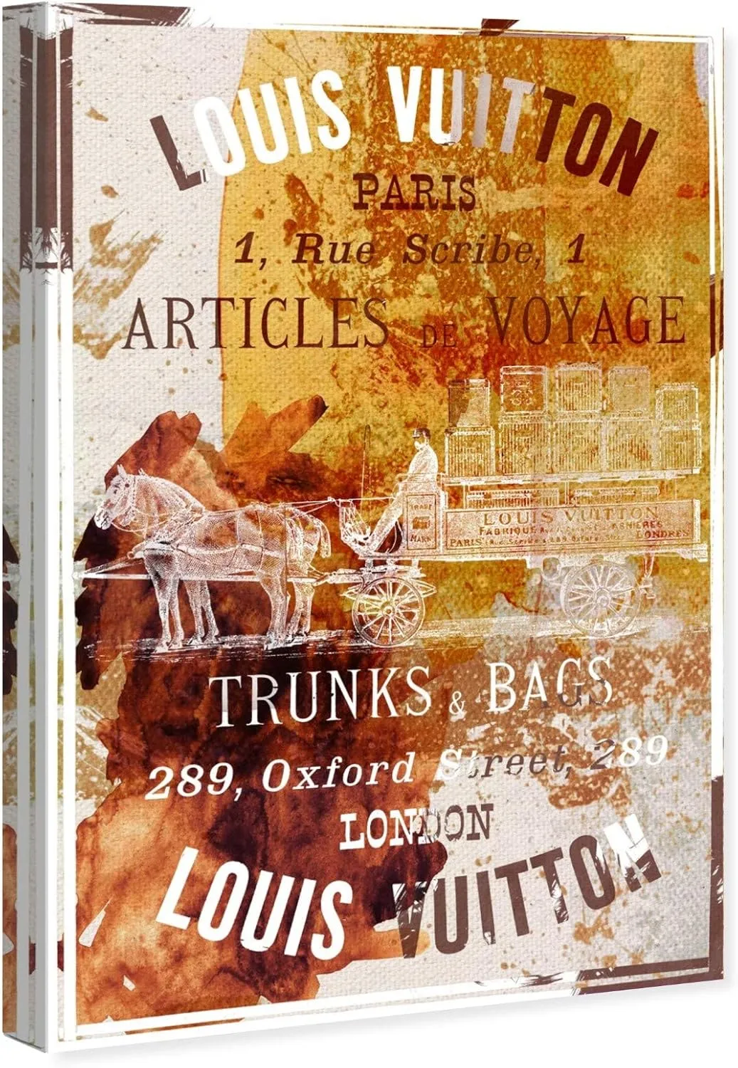 The Oliver Gal Artist Co. Fashion and Glam Wall Art Canvas Prints 'Articles de Voyage' Home Décor, 10 in x 15 in, Orange, Brown