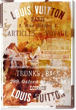 The Oliver Gal Artist Co. Fashion and Glam Wall Art Canvas Prints 'Articles de Voyage' Home Décor, 10 in x 15 in, Orange, Brown