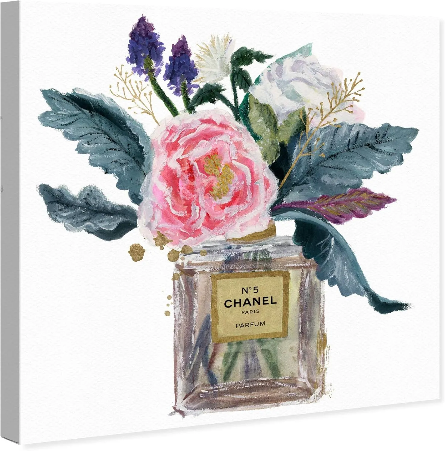 The Oliver Gal Artist Co. Fashion and Glam Wall Art Canvas Prints 'Eau de Peony' Home Décor, 16 in x 16 in, Green, Brown