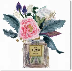 The Oliver Gal Artist Co. Fashion and Glam Wall Art Canvas Prints 'Eau de Peony' Home Décor, 16 in x 16 in, Green, Brown
