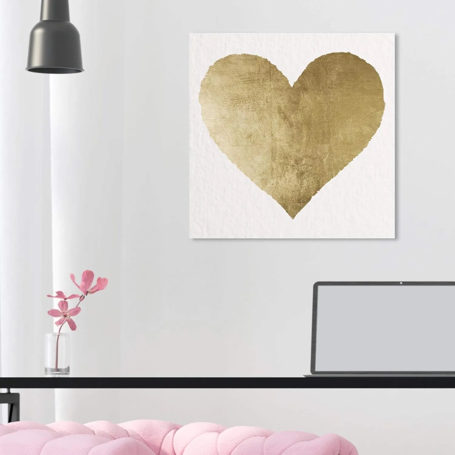 The Oliver Gal Artist Co. Fashion and Glam Wall Art Canvas Prints 'Forever and Ever' Home Décor, 16 in x 16 in, White, Gold