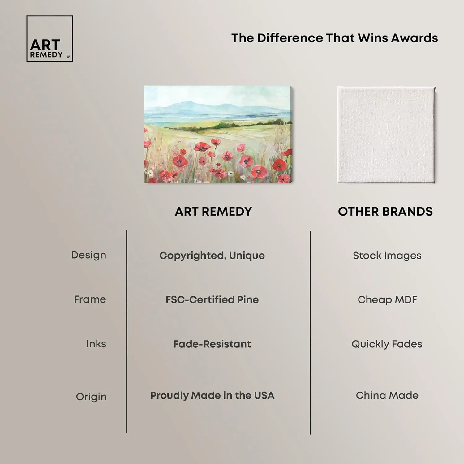 The Poppy Field Canvas Spring Color Prints, Gallery Wrapped, 30 x 20