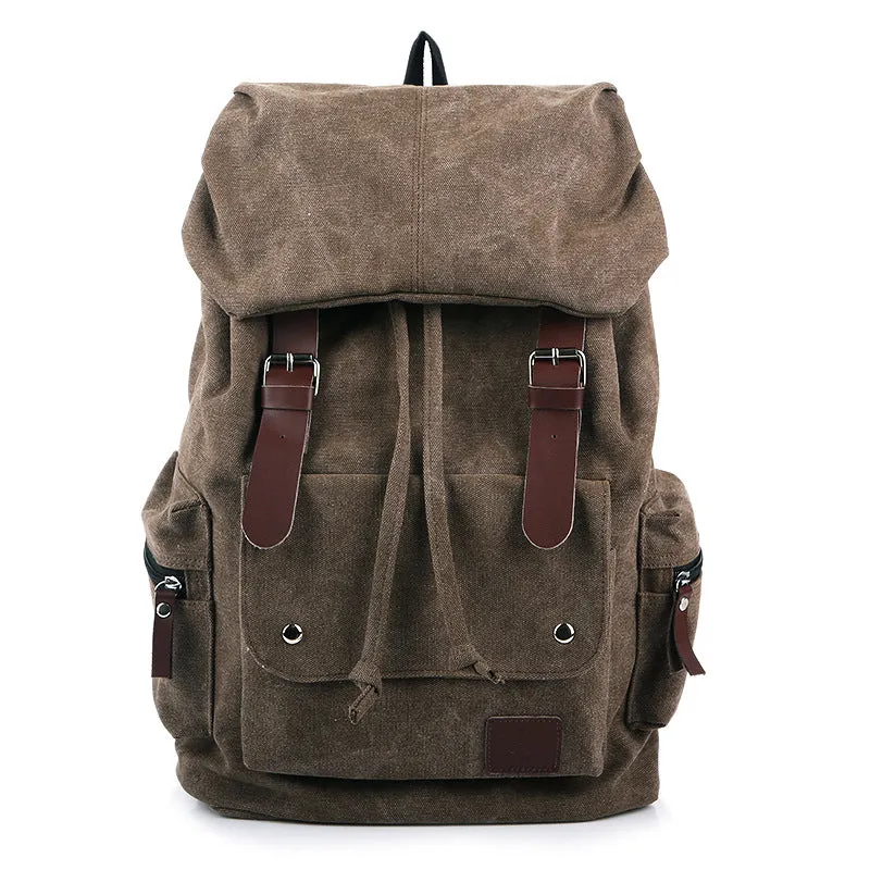 Thick washed canvas backpack large